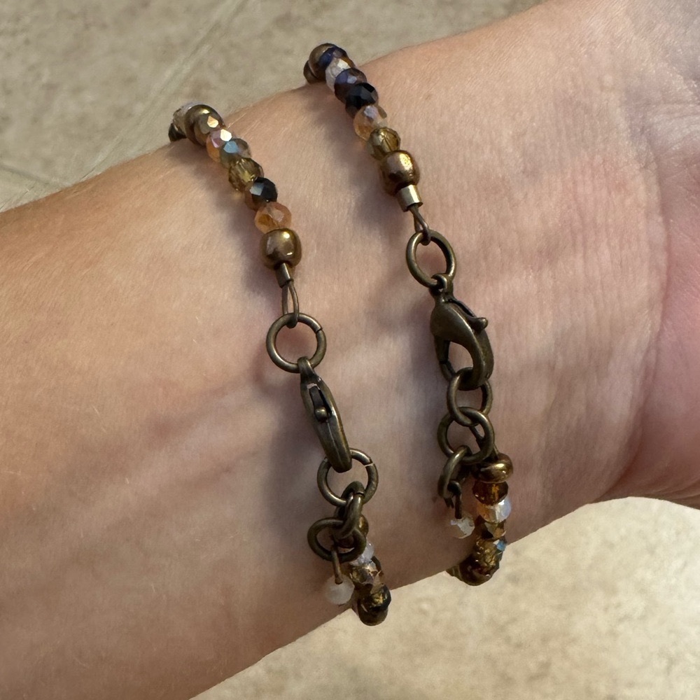 Two Handmade Beaded Bracelets 💛🤎 - Picture 3 of 8